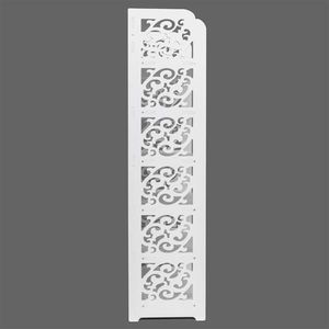 Scarpiera Bianca a Sei Livelli Intagliata con Design in Legno e Pannelli in Plastica - Product Image 3