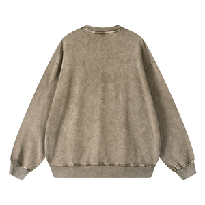 Sweat-shirt personnalisé pour femme, délavé à l'acide, style minimaliste, manches longues, tissu doux au toucher, ourlet côtelé, vêtement de mode complet - Product Image 3