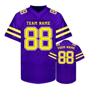 Maillot de football américain streetwear, fabricant, maille polyester, logo personnalisé, patch brodé, respirant, séchage rapide, tenue d'équipe - Product Image 1