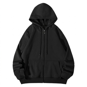 Sudadera con capucha y cremallera para hombre, estilo casual de otoño, de felpa francesa, con estampado de purpurina personalizado, corte regular, talla grande - Product Image 1