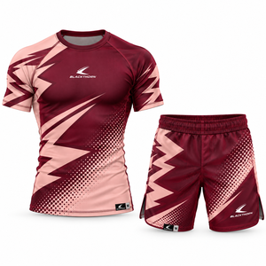 Conjunto de Camiseta y Pantalones Cortos para MMA y Muay Thai, Transpirable, Elástico, Estampado, para Lucha, Boxeo, 100% Nailon Ecológico - Product Image 1