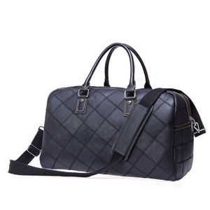 Sac de voyage de luxe en cuir véritable, marron uni, design patchwork, durable - Product Image 3