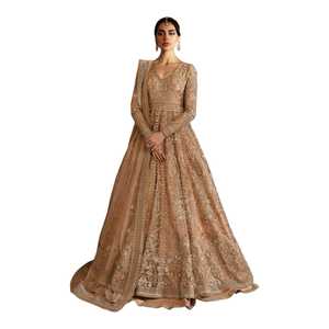 Robe de mariée pakistanaise modeste à manches courtes, en tulle blanc, style princesse, avec dentelle islamique, pour femmes - Product Image 1