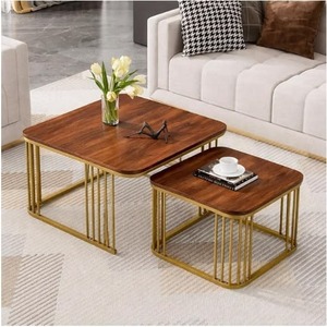 Mesa de Centro Redonda de Diseño Curvo Moderno con Tapa de Mármol y Estructura Metálica, Muebles Minimalistas para Sala de Estar - Product Image 4