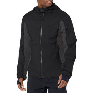 Chaqueta Acolchada Cortavientos con Capucha para Hombre, Color Sólido, Cierre de Cremallera, Ropa Casual de Invierno, Material de Poliéster, Corte Regular - Product Image 1