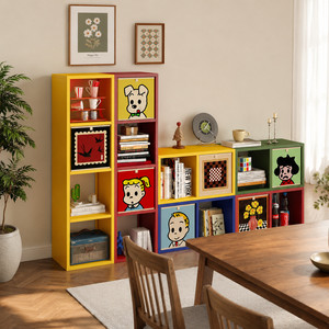 Meuble de rangement modulaire en cubes avec étagères ouvertes multi-compartiments, grande capacité, bibliothèque pour salon et chambre - Product Image 1