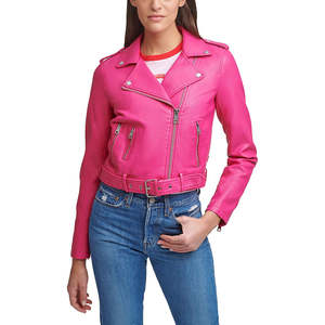 แจ็คเก็ตหนังแฟชั่นผู้หญิงหลากสีขายดี ลดราคา หนังแท้ 100% ทรงเข้ารูป สกรีนโลโก้ได้ แขนยาว - Product Image 1