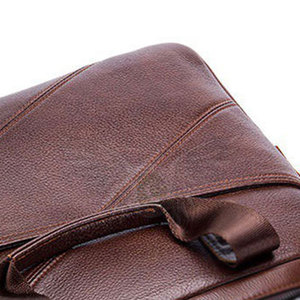 Sac à ordinateur portable décontracté en cuir véritable, prêt à l'emploi, avec un design spacieux et durable et une disposition pratique pour les voyages - Product Image 4