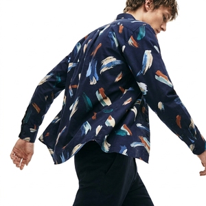 Chemise pour homme, coupe ajustée, en coton et bambou, imprimée, manches courtes, boutonnée, décontractée, légère, été - Product Image 2