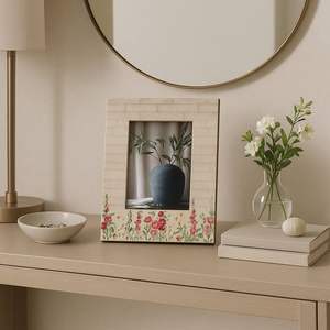 Cadre photo vintage fait main en os pour jardin - Product Image 3