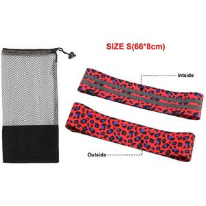 Vente en gros de matériel de gymnastique personnalisé Cheetah Animal Tissu imprimé Résistance moyenne Nylon + Spandex + Polyester Bandes d'exercice pour les fesses des femmes - Product Image 2