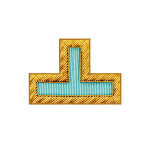 Custom Embroidered Rank Insignia Patch Classical Style Masonic Regalia Badge Golden Sky Blue Shoulder Gold Safety <b>Pin</b> Beads - Product Image 1