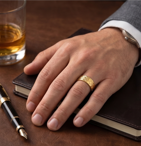 DIVYORO - Correa clásica con diseño de diamantes chapada en oro de 22 quilates para hombre - Product Image 4