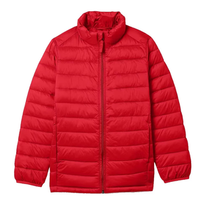 2026 Premium <b>Men</b> Lightweight <b>Red</b> Quilted Puffer Jacket Winter Thermal Insulated Full Zip Hooded Front Casual Outdoor Travel - Product Image 1