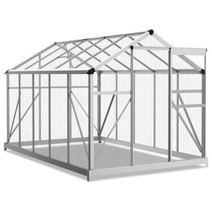 Grande Serra Ibrida in Policarbonato 6x10ft, Argento con Telaio in Acciaio Zincato per Uso Agricolo e Orticolo - Product Image 1