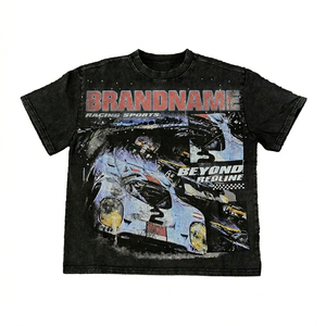 Camiseta Oversize de Algodón con Estampado Gráfico Grande DTG, Lavado Ácido y Pedrería, Estilo Y2K Vintage, de Eyre Sports Wear para Hombre - Product Image 4