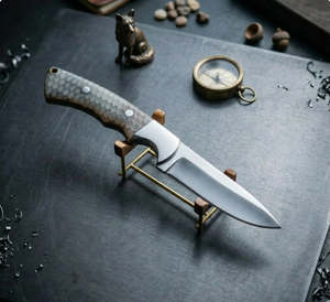 Handcrafted Stainless Steel Fixed <b>Blade</b> <b>Knife</b> with Honeycomb Pattern Handle-Outdoor Camping & Collectible OEM Ready to Ship - Product Image 1