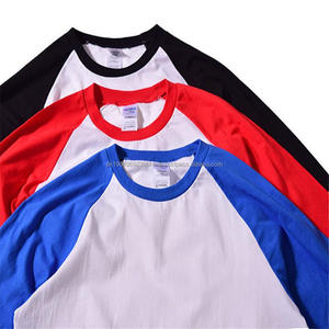 เสื้อยืดเบสบอลสำหรับผู้ชายเสื้อยืดสีดำแบบกำหนดเอง34มือ Raglan - Product Image 6