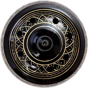 Hermoso Quemador de Incienso de Cono de Carbón Artístico de Latón Negro Sólido Tallado, Soporte para Dhoop Dani y Palo Santo en Múltiples Diseños - Product Image 2