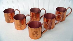Copper Moscow mule cup set for luxury celebration drink moments hammered finish metal cups durable reusable dining <b>mugs</b> - Product Image 4