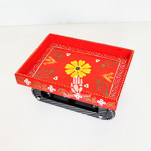 Carrito de Madera Indio, el Thela Pintado a Mano Perfecto para Decoración del Hogar, Proveniente de Uttar Pradesh - Product Image 3