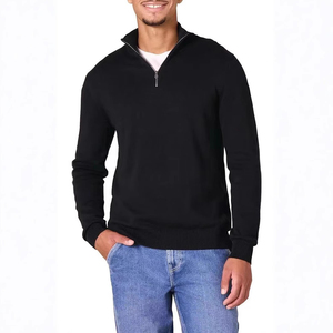 Custom Knitted <b>Sweater</b> Winter Half Zip <b>Sweater</b> Branded <b>Men's</b> Clothing Pullover Long Sleeve Knit Wear - Product Image 3