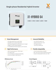 Onduleur hybride monophasé <span class=keywords><strong>SolaX</strong></span> 7.5kW X1-<span class=keywords><strong>HYBRID</strong></span> G4 2 MPPT 16A 200% surdimensionnement 150% EPS 97% Efficacité 15kW en parallèle pour la maison - Product Image 6