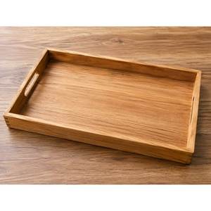 Plateau de service rectangulaire en bois massif, design minimaliste, durable, fait main, pour thé, café, collations, plateau au design minimaliste - Product Image 3