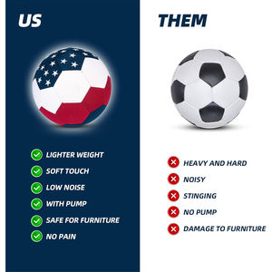 Ballon de football rembourré pour entraînement de jonglage en salle, taille 4, respirant, durable, léger, couleur et logo personnalisables, rempli de mousse - Product Image 4