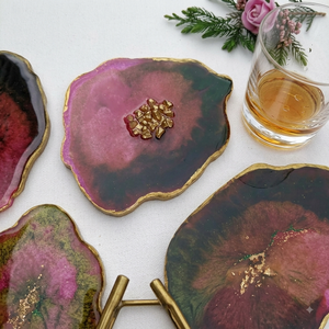 Posavasos Cuadrados Hechos a Mano, Ecológicos, de Resina Epoxi, con Diseño Floral Natural Colorido, Personalizables, Diámetro 300mm, Marco - Product Image 3