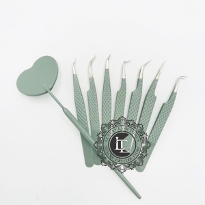 Pinzas para pestañas hechas a mano de acero inoxidable duraderas profesionales, agarre de diamante, punto plateado, logotipo personalizado, tamaños de 12-14cm, pestañas de lujo - Product Image 4