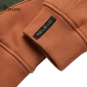 Custom <b>Men</b> 100% Cotton Washed Color Block Heavyweight Fleece Pullover Hoodie 3D Raised Logo Bright Blue <b>Any</b> Colour/Design - Product Image 4