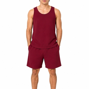 Conjunto de Dos Piezas Personalizado para Hombre, Camiseta sin Mangas de Punto y Pantalones Cortos, Ropa Deportiva de Verano, Suave, Transpirable, Ligera y Cómoda - Product Image 1