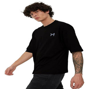 Camiseta de Manga Corta para Hombre, de Color Sólido, de Algodón, de Secado Rápido, Transpirable, a la Moda, Holgada, con Hombros Descubiertos - Product Image 1