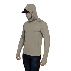 Sweat à capuche de pêche pour hommes adultes UPF 50 anti-UV, grande taille, manches longues, couleur unie, pull léger et respirant 100% polyester - Product Image 1