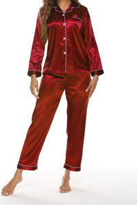 Camisón de Seda Satinada para Mujer, Personalizado con Logotipo, Cuello en V, Transpirable, Manga Corta, Ropa de Dormir Cómoda - Product Image 2