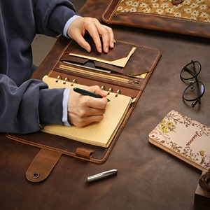 Vintage A5 Size Thread Sewn Hardcover Leather Refillable Diary <b>Travel</b> <b>Journal</b> for Men and Women - Product Image 3