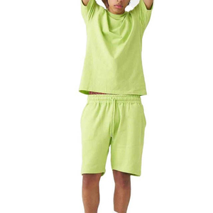 Customization Color & Logo Two-Piece <b>Set</b> Fitness Casual Quick Dry Polyester Cotton <b>Knitted</b> Fabric Men's Summer Shorts <b>Set</b> - Product Image 1
