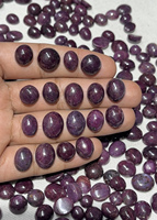 Rubis indien naturel cabochon, poli et à dos plat, pierre précieuse de rubis, pierre de rubis précieuse à prix de gros