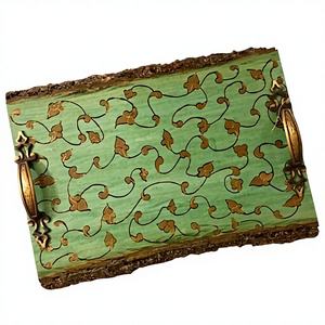 Bandeja de Madera Pulida de Grado Doméstico 100% Natural y Ecológica con Diseño Floral, Apta para Lavavajillas y Microondas, para Uso en Catering - Product Image 2