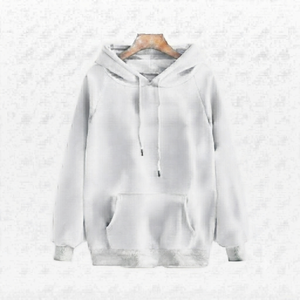 Sweat à capuche personnalisé uni blanc en polyester/coton, broderie de qualité supérieure, respirant, séchage rapide, jersey épais 350g, pull-over - Product Image 1