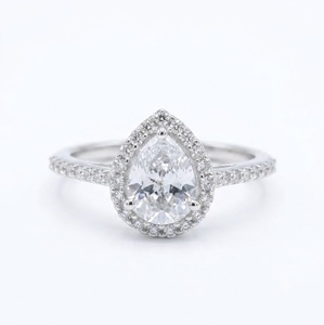 Wholesale 925 Sterling Silver Cubic Zirconia Pear Shape <b>Ring</b> Handmade CZ Gemstone Engagement <b>Statement</b> <b>Ring</b> - Product Image 5