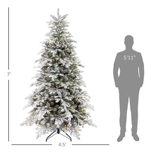 Albero di Natale Bianco di 2,1 m con Luci Preinstallate Dorate, Albero Artificiale con Luci LED Bianco Caldo, 1650 Punte, Base in Metallo - Product Image 3