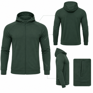 Veste d'entraînement légère à fermeture éclair intégrale avec empiècements contrastants en polyester haute performance, usine de vêtements d'extérieur OEM ODM - Product Image 2