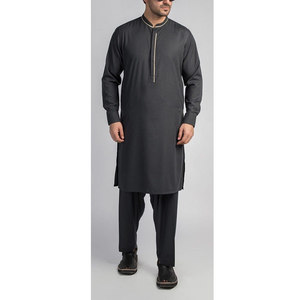 Traje afgano para hombre a precio económico, con bordado en el cuello, conjunto tradicional islámico de shalwar kameez para verano, bandhgala de algodón. - Product Image 1