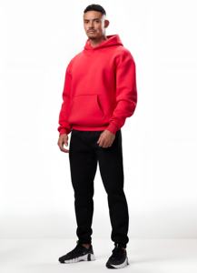Sudadera con Capucha Roja para Hombre, de Alta Calidad, al por Mayor, Personalizada, con Hombros Caídos, Transpirable, 100% Algodón, Estilo Otoñal, Hecha en Pakistán, OEM - Product Image 3