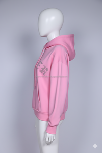 Sweat à capuche respirant pour homme, personnalisé, avec impression numérique et strass, fermeture éclair, prix direct usine, vente en gros - Product Image 2