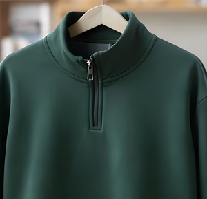 Sweat-shirt streetwear haut de gamme à demi-zip, molleton de coton 420 GSM, coupe oversize, épaules tombantes, pour l'hiver - Product Image 4