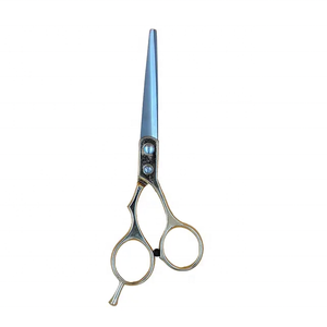 Ciseaux de coiffeur professionnels de style japonais Tegra Surgical, lames en acier inoxydable, 28 dents, poignée en caoutchouc, taille moyenne, certifiés CE - Product Image 4