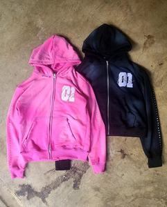 Sweat-shirt à capuche patchwork personnalisé pour homme, style streetwear hip-hop, vêtement de mode - Product Image 1